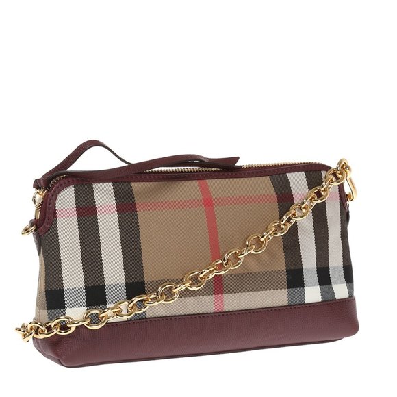 NWT BURBERRY HOUSE CHECK DERBY LEATHER ABINGDON CROSSBODY BAG CLUTCH - Picture 3 of 9